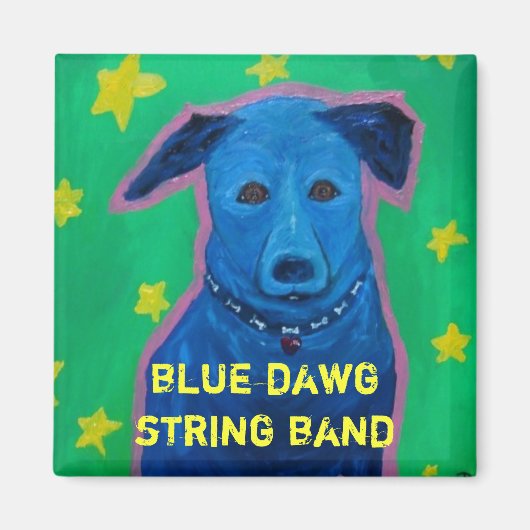 Blauwe DAWG String Band magneet (Voorkant)