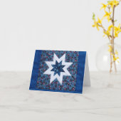 blauwe de notakaart van de dekbedster kaart (Gele Bloem)