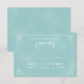 blauwe deco RSVP-kaarten RSVP Kaartje (Voorkant / Achterkant)