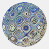 blauwe deco-stickers ronde sticker (Voorkant)