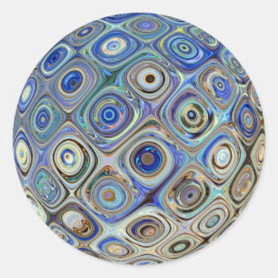 blauwe deco-stickers ronde sticker