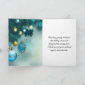  Blauwe decoratieNieuwjaarskaarsen en Kerstmis   Feestdagen Kaart (Binnen)