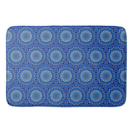 Blauwe decoratieve badmat