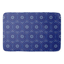 Blauwe decoratieve badmat