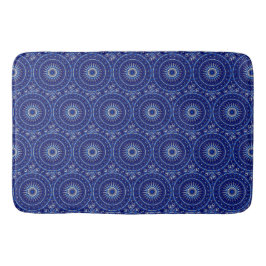 Blauwe decoratieve badmat
