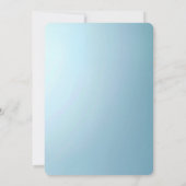 Blauwe decoratieve bloemen bruiloftsinvitaties kaart (Achterkant)