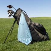 Blauwe decoratieve bloemengolfhanddoek golfhanddoek (Groen)