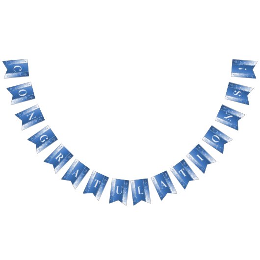 Blauwe decoratieve bloemenslinger vlag vlaggetjes (Alle)