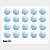 Blauwe decoratieve bloemsticker ronde sticker (Vel)