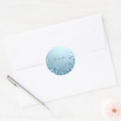 Blauwe decoratieve bloemsticker ronde sticker (Envelop)