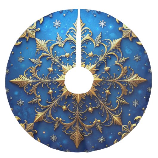 Blauwe decoratieve boomkleed kerstboom rok (Voorkant)