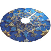 Blauwe decoratieve boomkleed kerstboom rok (Gekanteld)