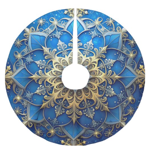 Blauwe decoratieve boomkleed kerstboom rok (Voorkant)