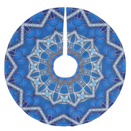 Blauwe decoratieve boomrok kerstboom rok