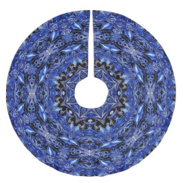 Blauwe decoratieve boomrok kerstboom rok