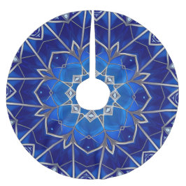 Blauwe decoratieve boomrok kerstboom rok
