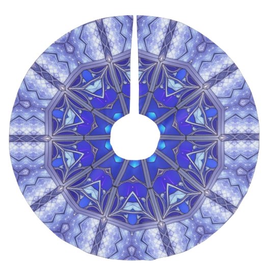 Blauwe decoratieve boomrok kerstboom rok (Voorkant)
