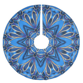 Blauwe decoratieve boomrok kerstboom rok