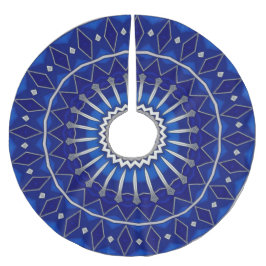 Blauwe decoratieve boomrok kerstboom rok