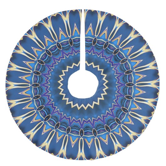 Blauwe decoratieve boomrok kerstboom rok (Voorkant)