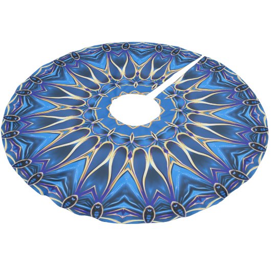 Blauwe decoratieve boomrok kerstboom rok (Gekanteld)