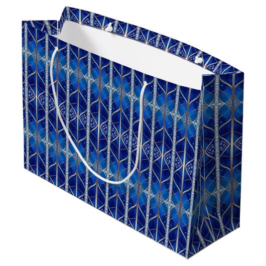 Blauwe decoratieve cadeautas (Achterkant Gekanteld)