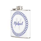 Blauwe decoratieve cirkelkolf heupfles (Links)