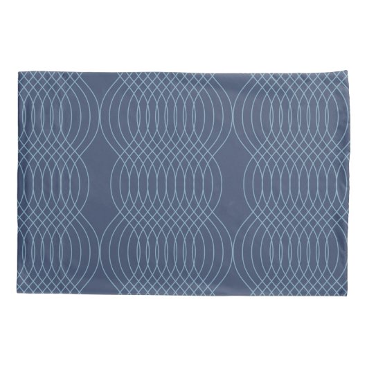 Blauwe, decoratieve, eenvoudige, moderne, trendy g kussensloop (Achterkant)