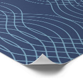 Blauwe, decoratieve, eenvoudige, moderne, trendy g poster (Hoek)