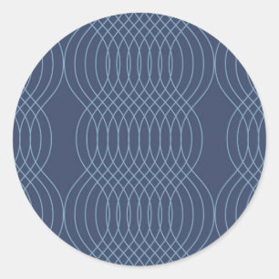 Blauwe, decoratieve, eenvoudige, moderne, trendy g ronde sticker