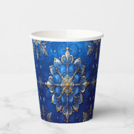 Blauwe decoratieve feestelijke papieren bekers