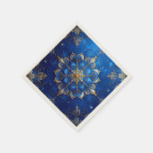 Blauwe decoratieve feestserviet servet (Hoek)