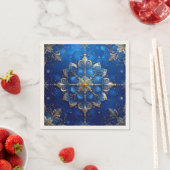 Blauwe decoratieve feestserviet servet (Insitu)