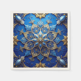 Blauwe decoratieve feestserviet servet