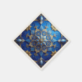Blauwe decoratieve feestserviet servet (Hoek)