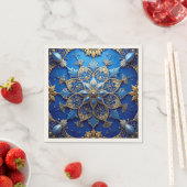 Blauwe decoratieve feestserviet servet (Insitu)