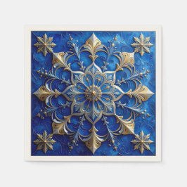 Blauwe decoratieve feestserviet servet