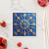Blauwe decoratieve feestserviet servet (Insitu)
