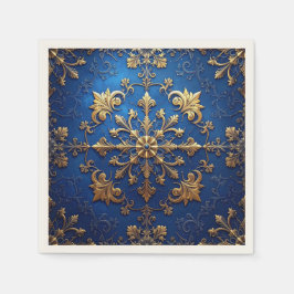 Blauwe decoratieve feestserviet servet