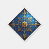 Blauwe decoratieve feestserviet servet (Hoek)