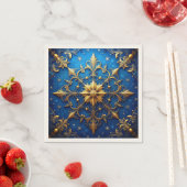 Blauwe decoratieve feestserviet servet (Insitu)