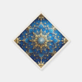 Blauwe decoratieve feestserviet servet (Hoek)