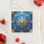 Blauwe decoratieve feestserviet servet (Insitu)