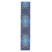 Blauwe decoratieve feesttafel loper (Voorkant)