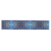Blauwe decoratieve feesttafel loper (Horizontaal)