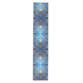 Blauwe decoratieve feesttafel loper (Voorkant)