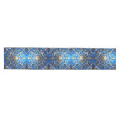 Blauwe decoratieve feesttafel loper (Horizontaal)