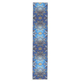 Blauwe decoratieve feesttafel loper (Voorkant)