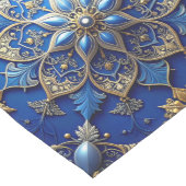 Blauwe decoratieve feesttafel loper (Hoek)