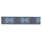 Blauwe decoratieve feesttafel loper (Horizontaal)